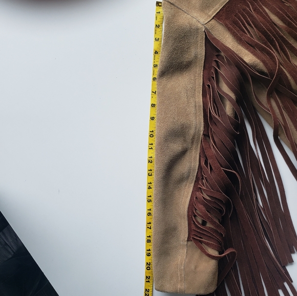 Vintage leather fringe western jacket, size small - Picture 7 of 9